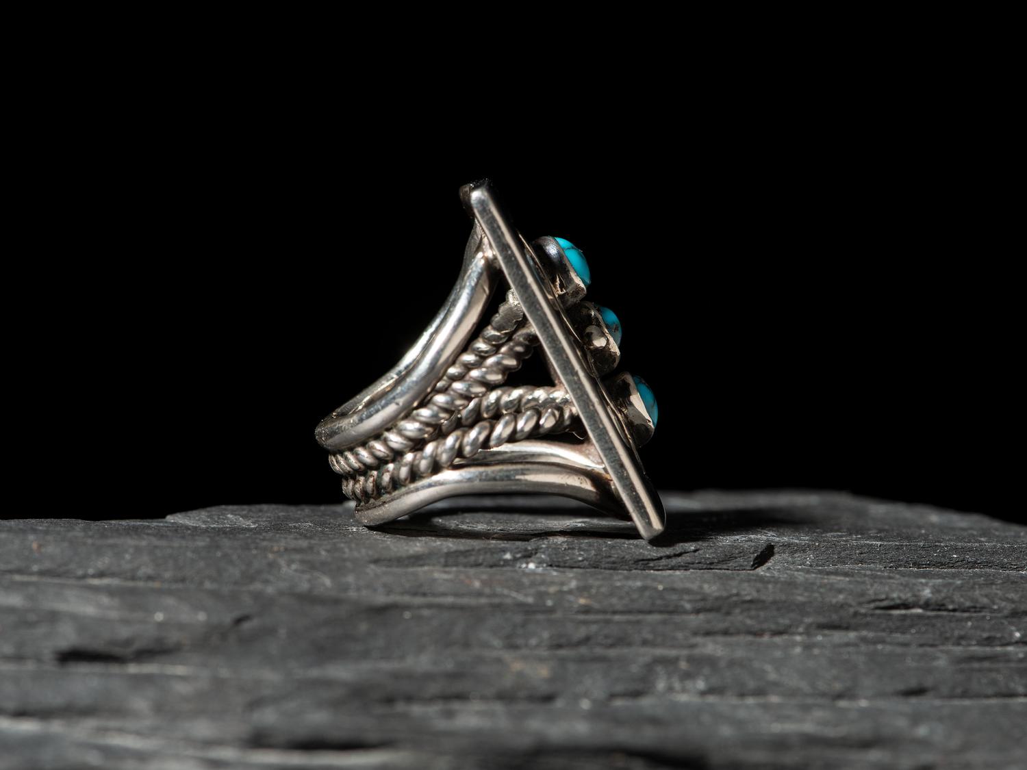 Silver and Turquoise Ketoh-style Ring