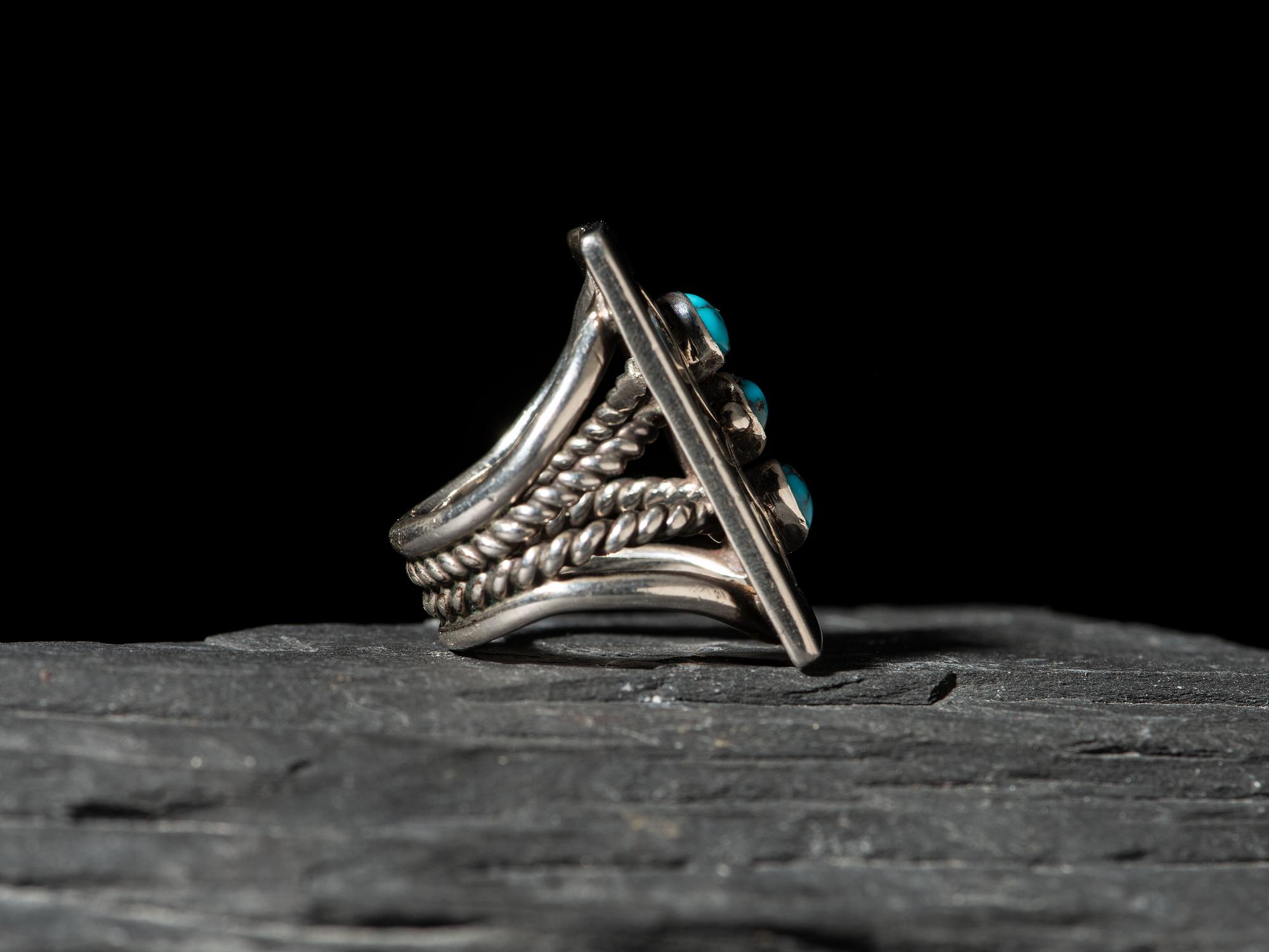 Silver and Turquoise Ketoh-style Ring