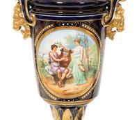 A Pair of Sèvres Style Porcelain Urns Mounted as Lamps