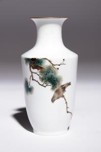 Five Famille Rose Eggshell Porcelain 'Birds' Vases