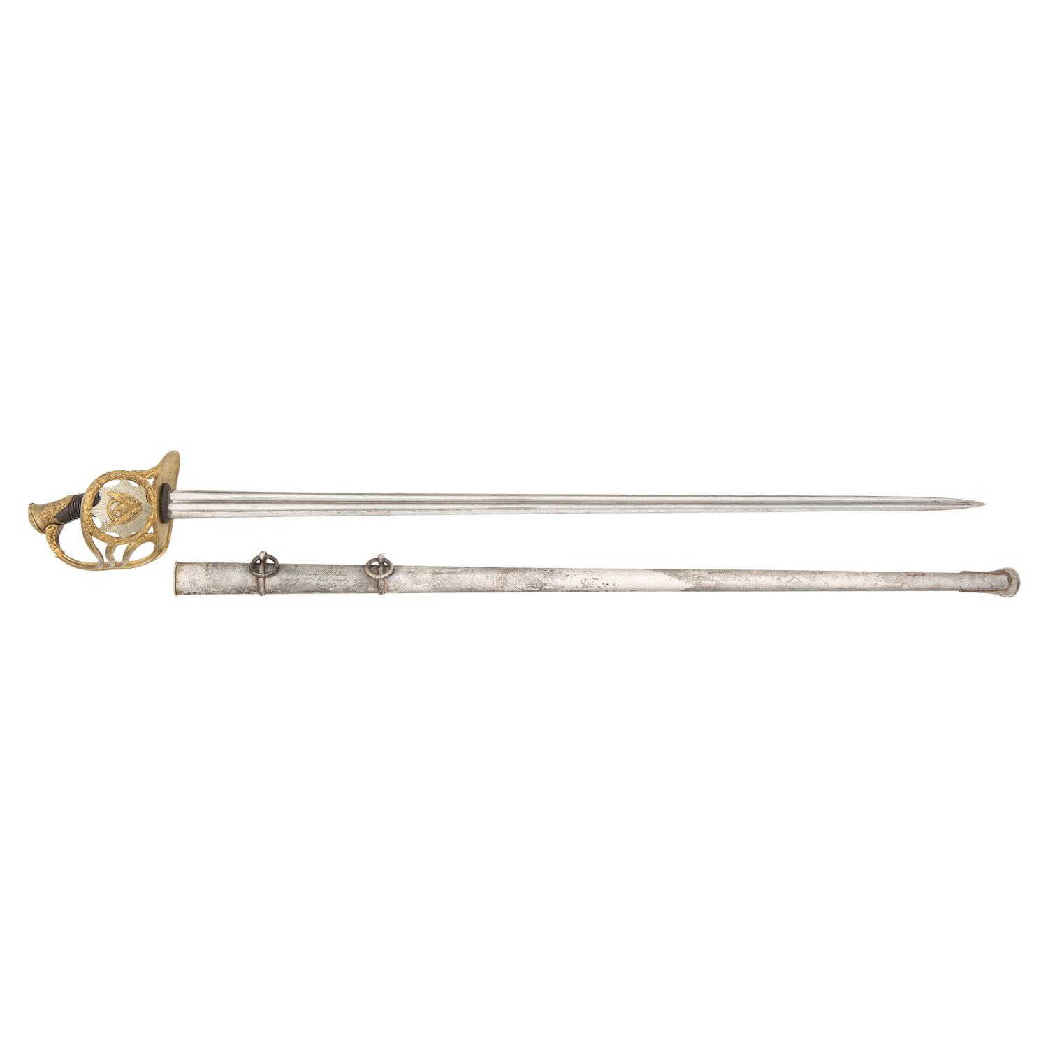 The French Cent Guard Hilted Heavy Cavalry Officers Saber of Capt. Arnold Rand, Capt. 1st Mass. & Col. 4th Mass Cavalry