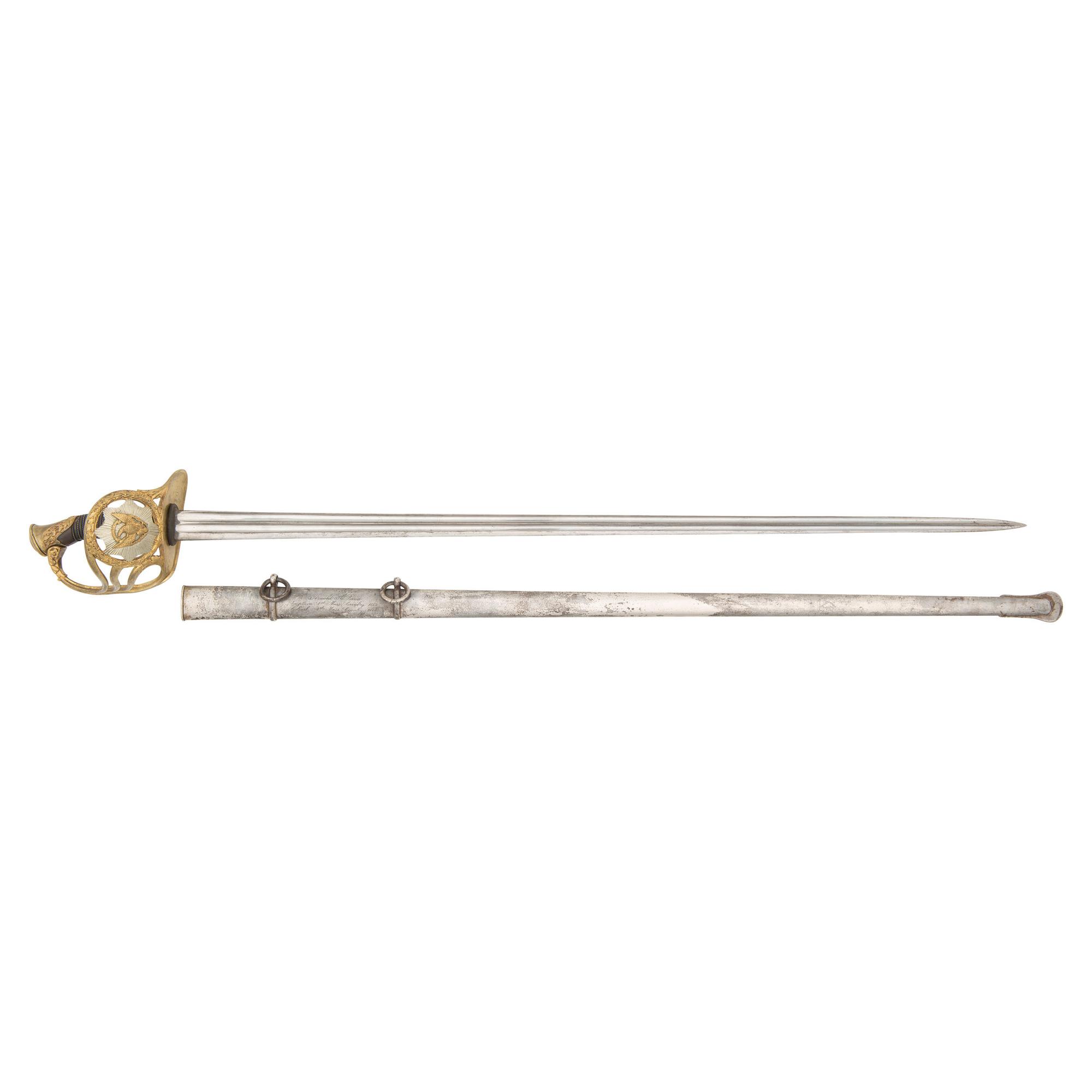 The French Cent Guard Hilted Heavy Cavalry Officers Saber of Capt. Arnold Rand, Capt. 1st Mass. & Col. 4th Mass Cavalry