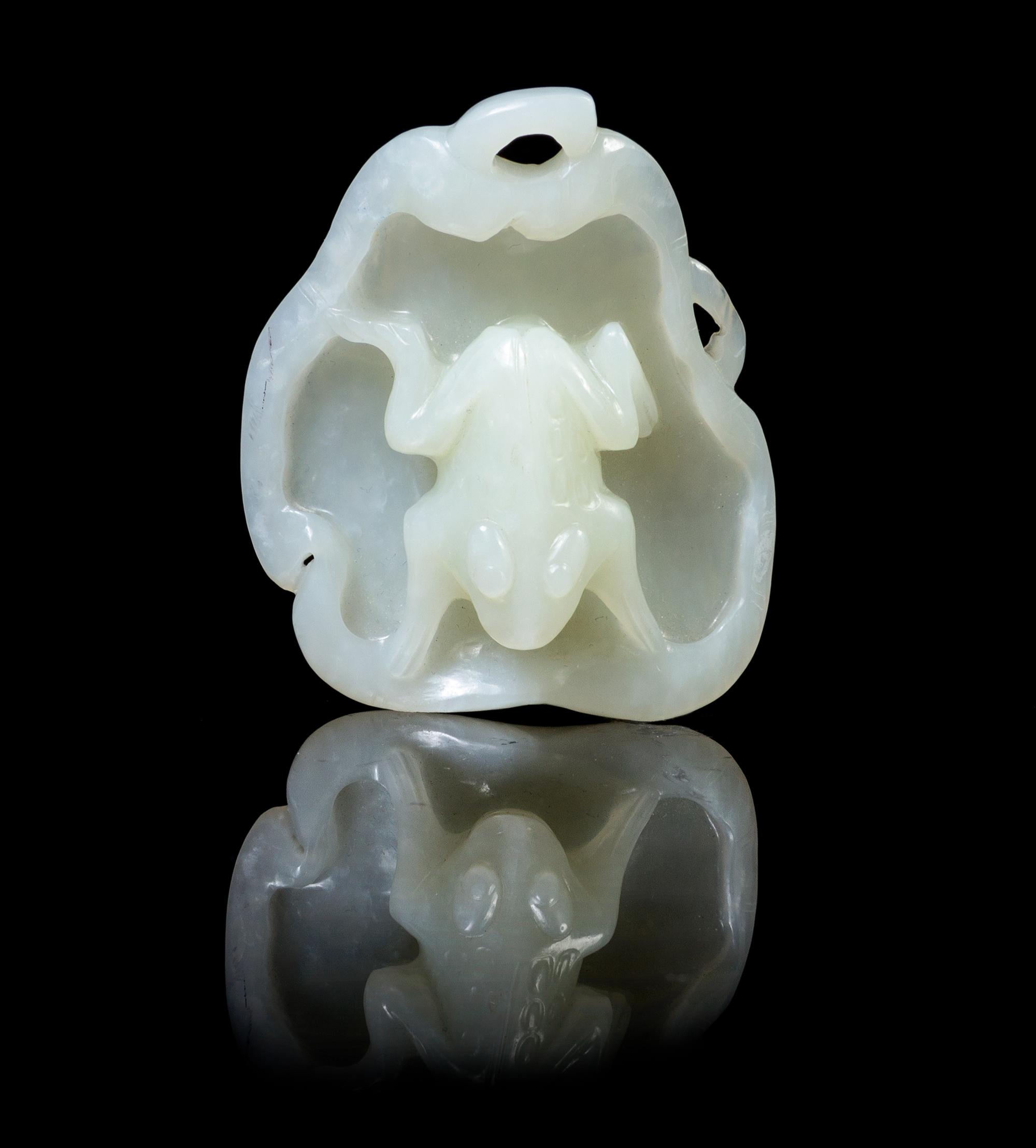 A Jade Carving POSSIBLY 19TH CENTURY Height 2 7/8 inches. — POSSIBLY 19TH CENTURY