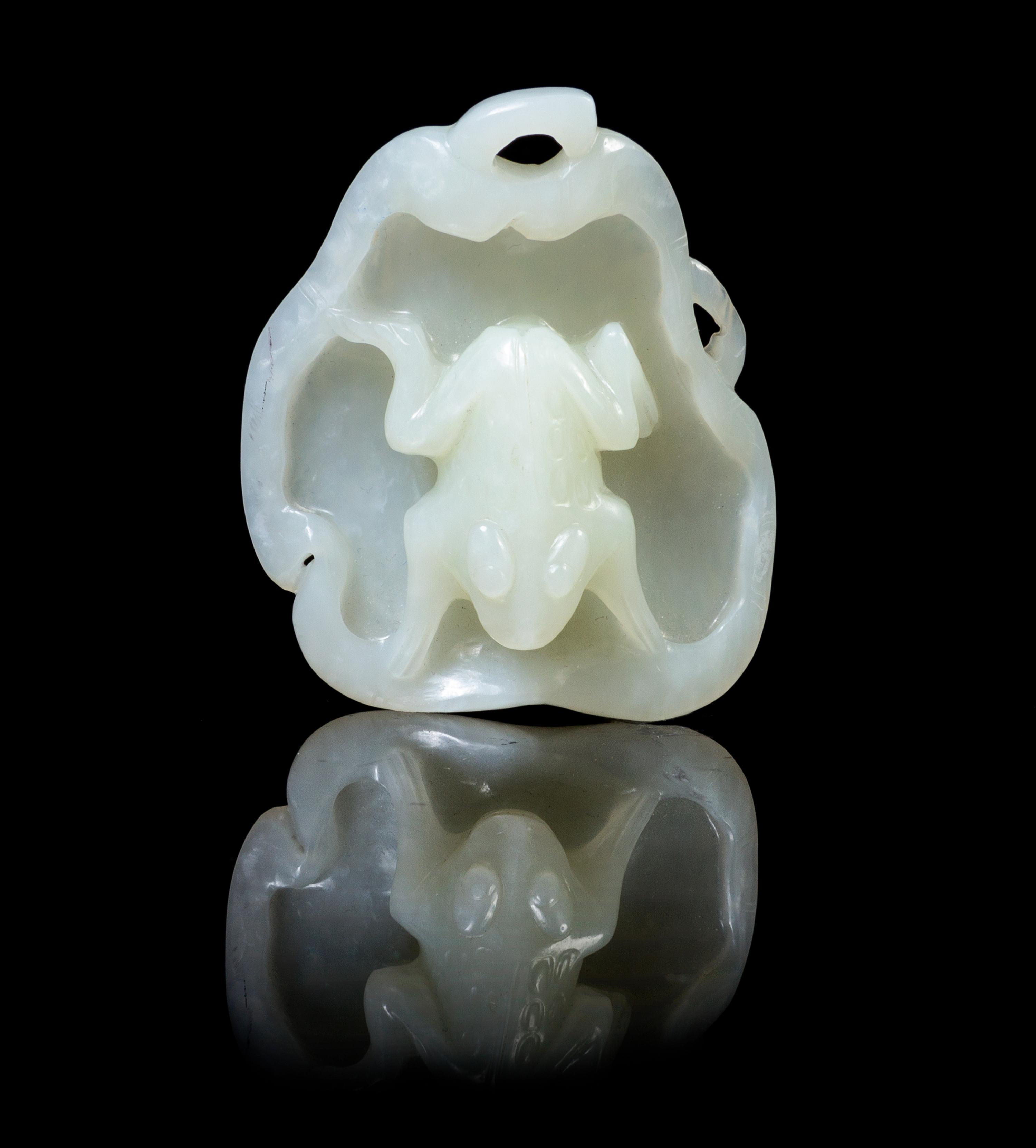 A Jade Carving POSSIBLY 19TH CENTURY Height 2 7/8 inches. — POSSIBLY 19TH CENTURY