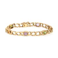 THREE MULTI-GEMSTONE AND YELLOW GOLD BRACELETS