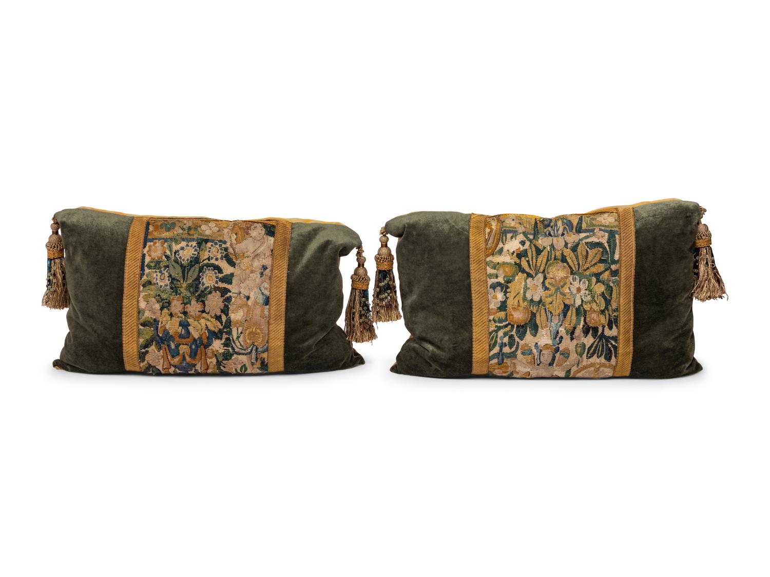 A Pair of Tapestry Fragment Pillows