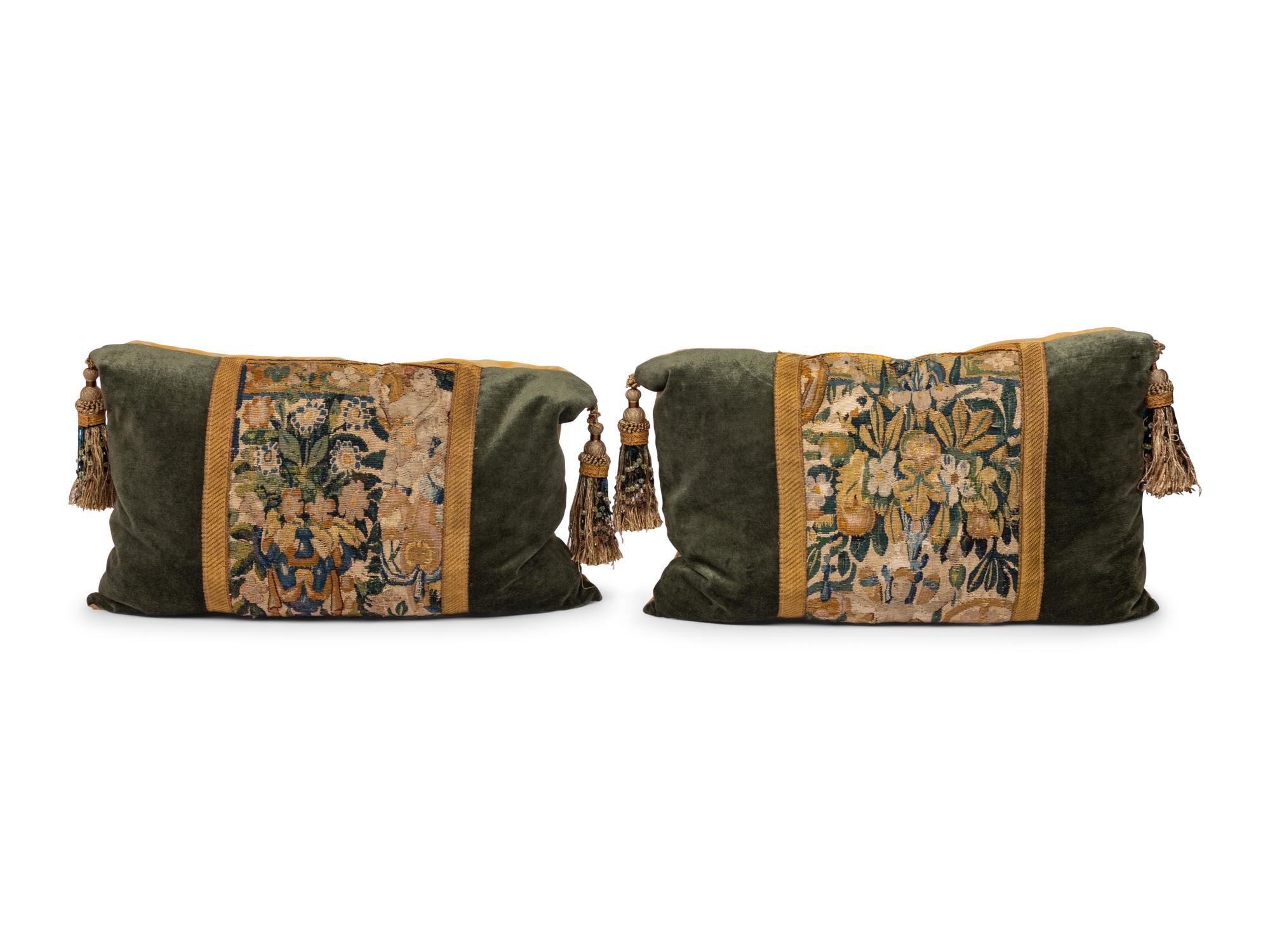 A Pair of Tapestry Fragment Pillows
