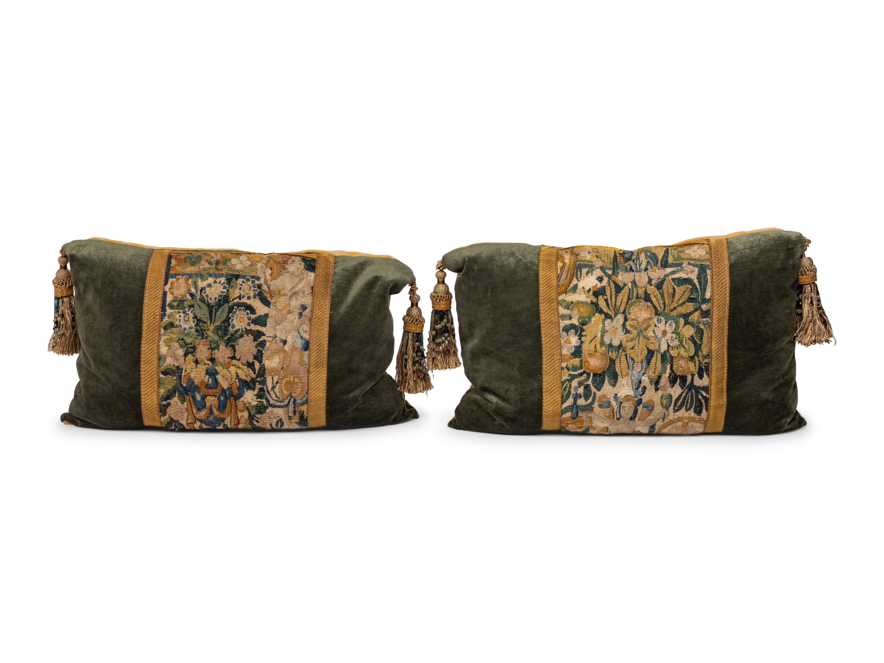 A Pair of Tapestry Fragment Pillows