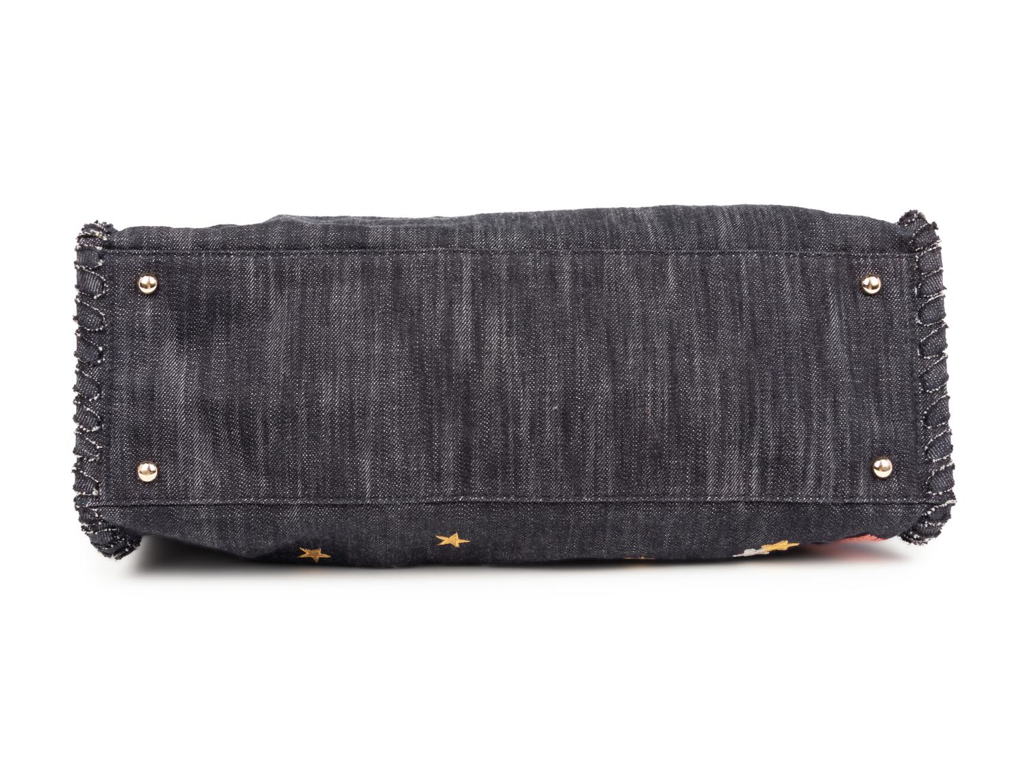 Chanel Denim Shoulder Bag with Embroidery and Appliqué, 2004
