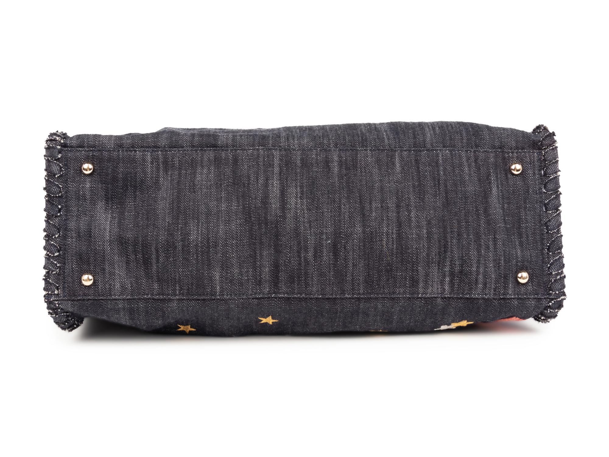 Chanel Denim Shoulder Bag with Embroidery and Appliqué, 2004