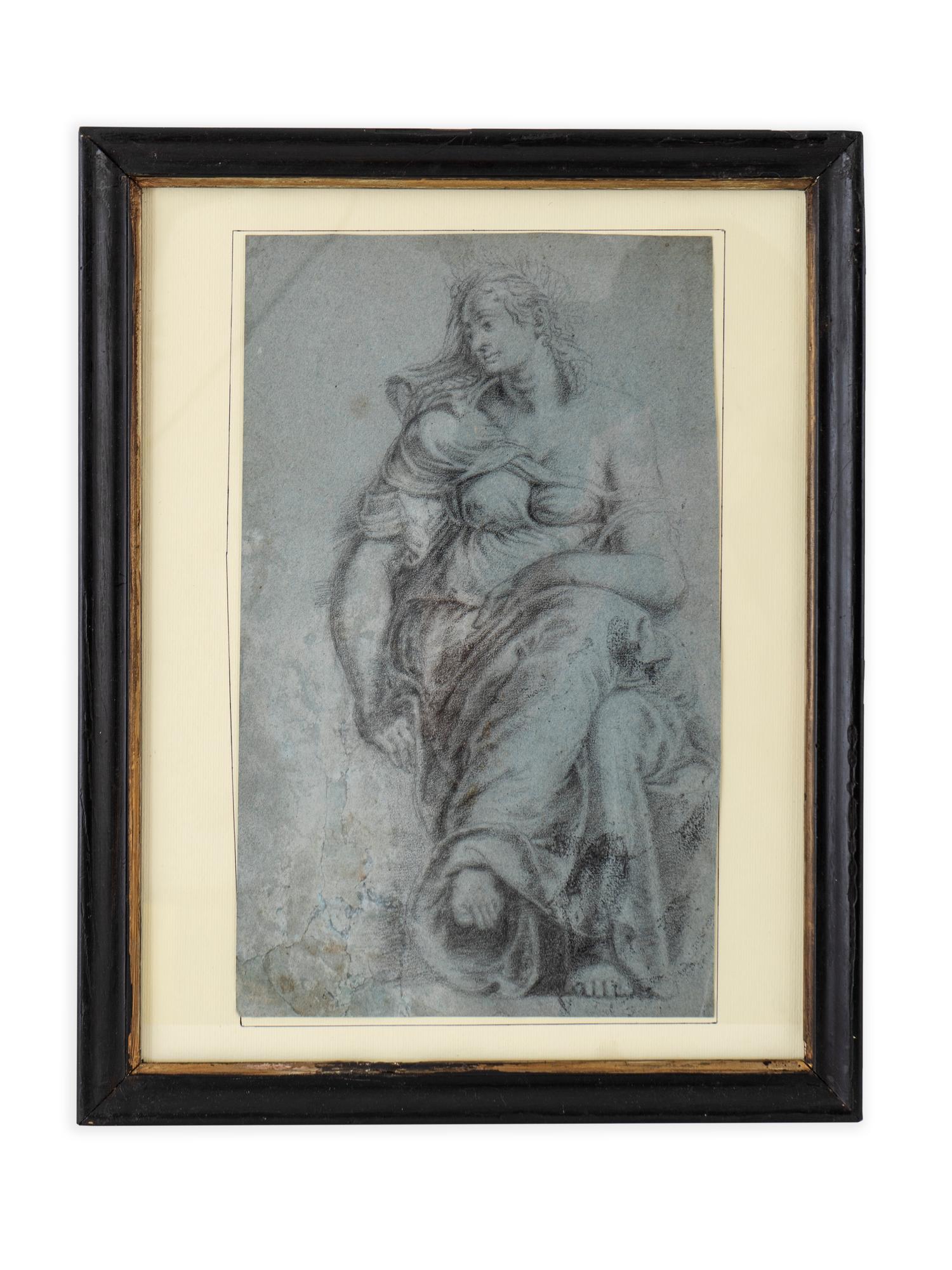 An Old Master Drawing of a Seated Nude — 18TH CENTURY
