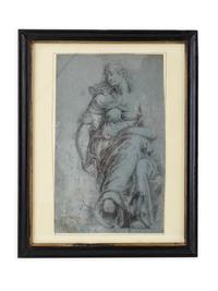 An Old Master Drawing of a Seated Nude — 18TH CENTURY
