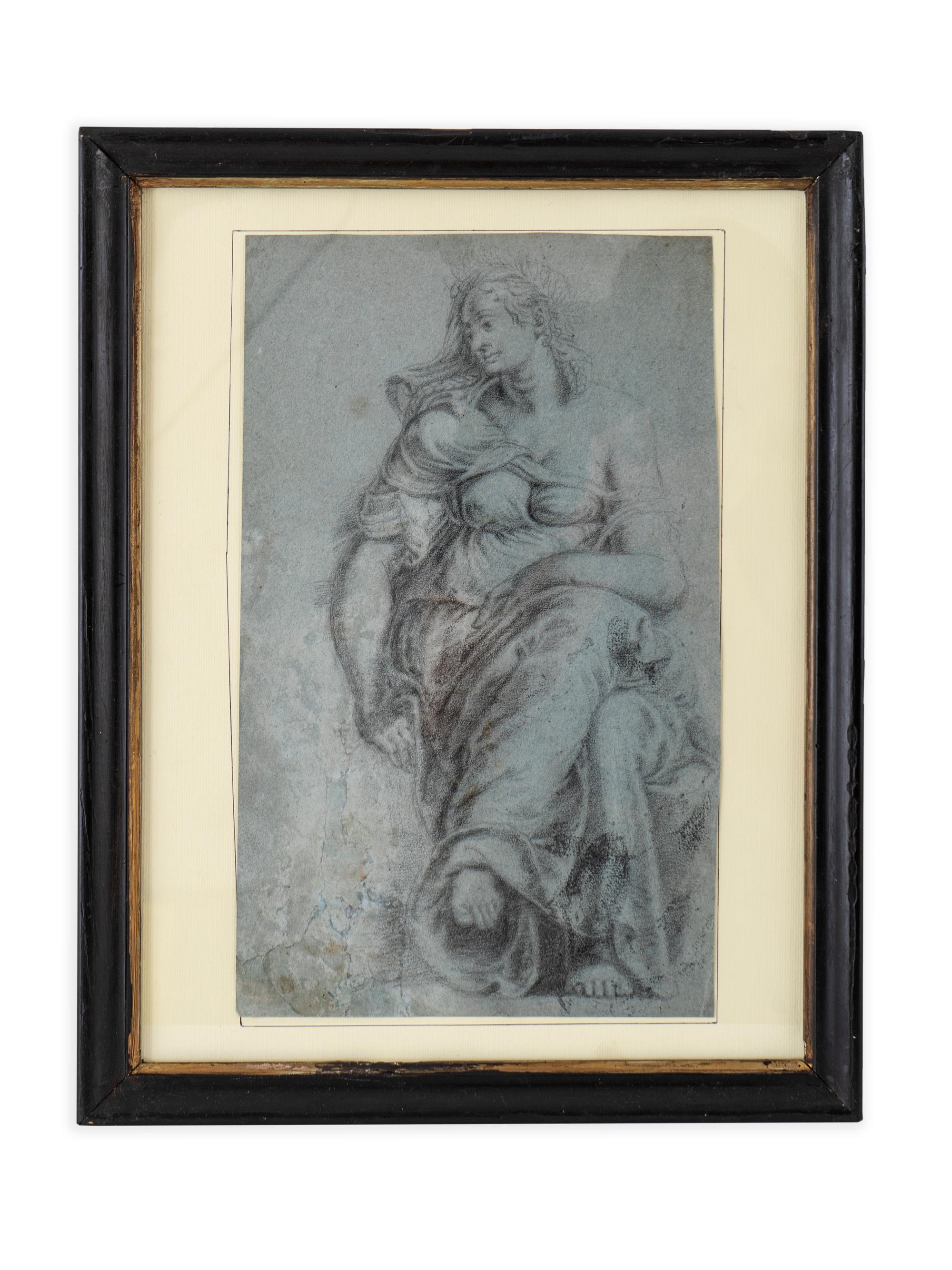 An Old Master Drawing of a Seated Nude — 18TH CENTURY
