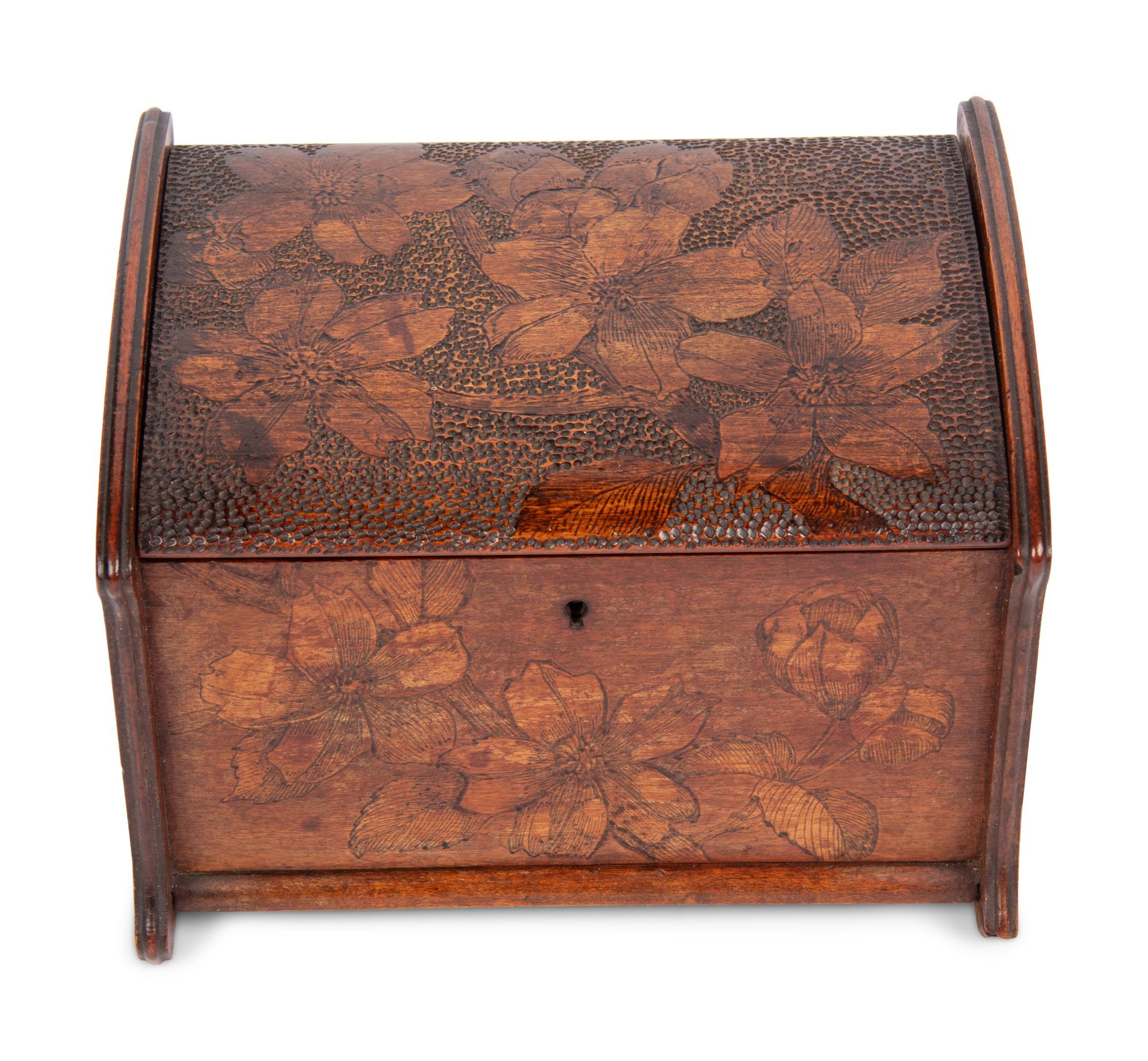 An Arts and Crafts Style Wood Tea Caddy