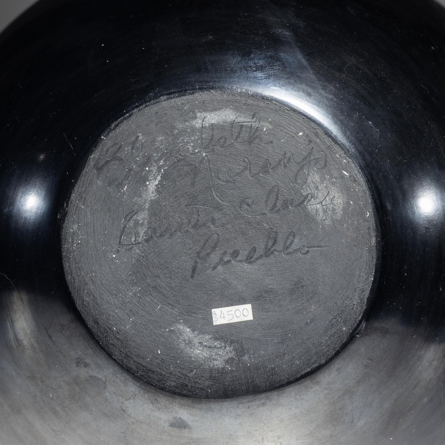 Carved Blackware Vase, with Avanyu