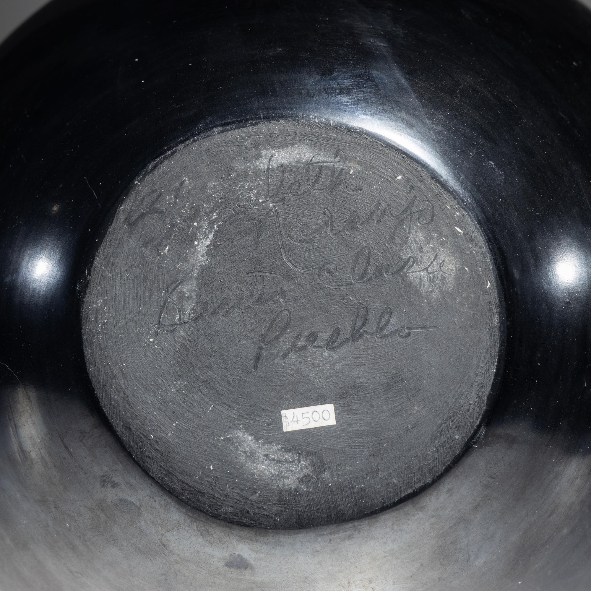 Carved Blackware Vase, with Avanyu