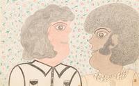 Inez Nathaniel Walker, (American, 1911-1990), Untitled, (Profiles of Two Men)