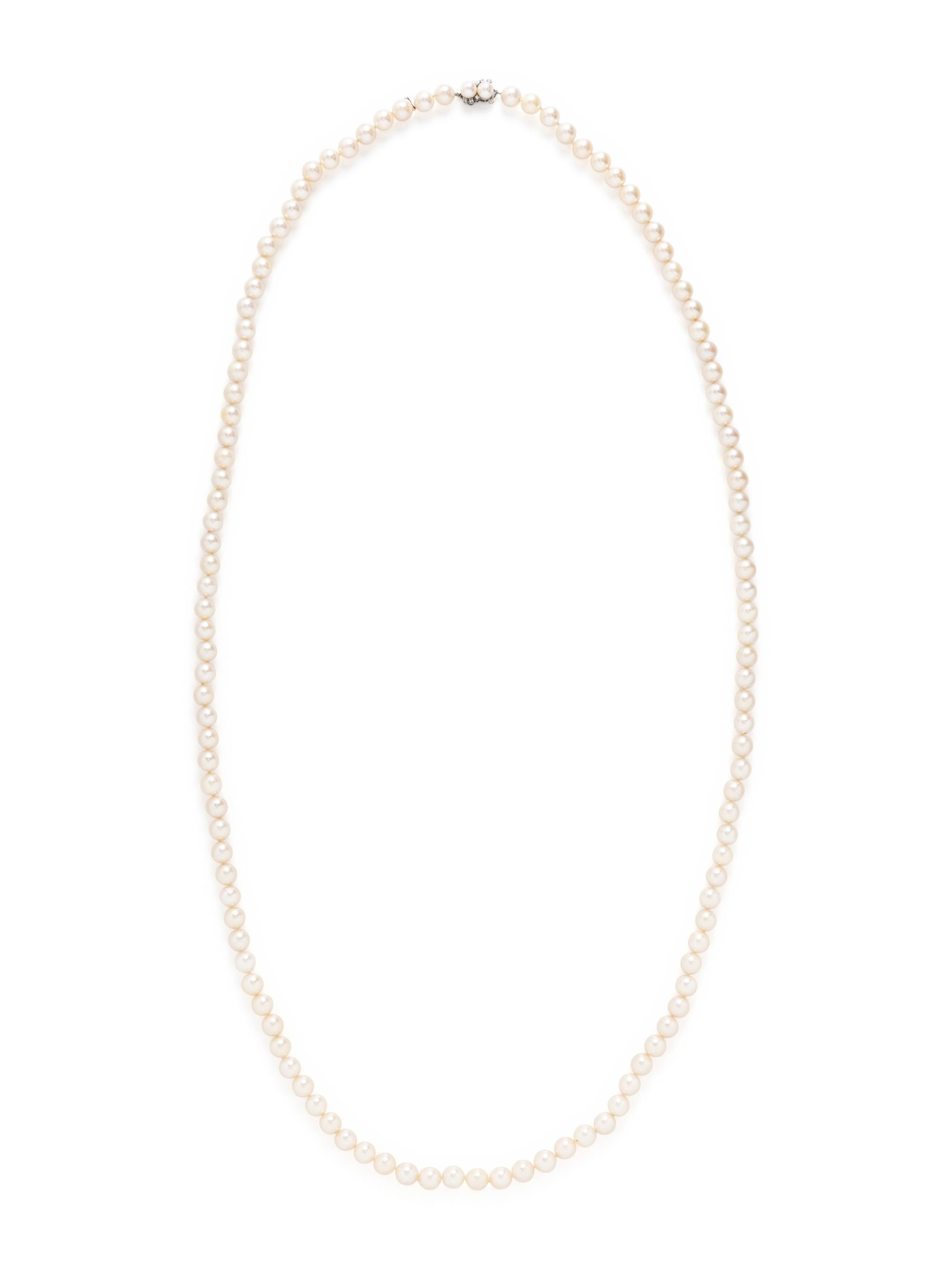 CULTURED PEARL AND DIAMOND NECKLACE