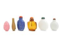 Six Chinese Glass Snuff Bottles
