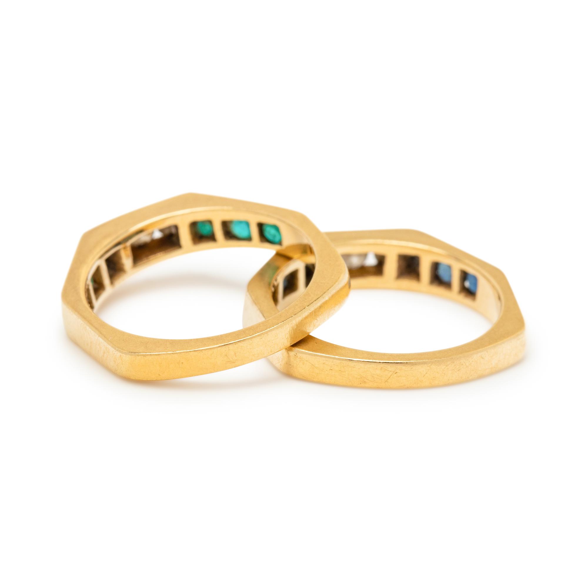 DIAMOND AND GEMSTONE RING SET