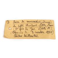 Northern Plains Child's Beaded Hide Moccasins and Miniature Painted Parfleche Envelope