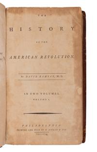 18th Century Americana RAMSAY, David (1749-1815). The History of the American Revolution . Philadelphia: R. Aitken & Son, 1789.