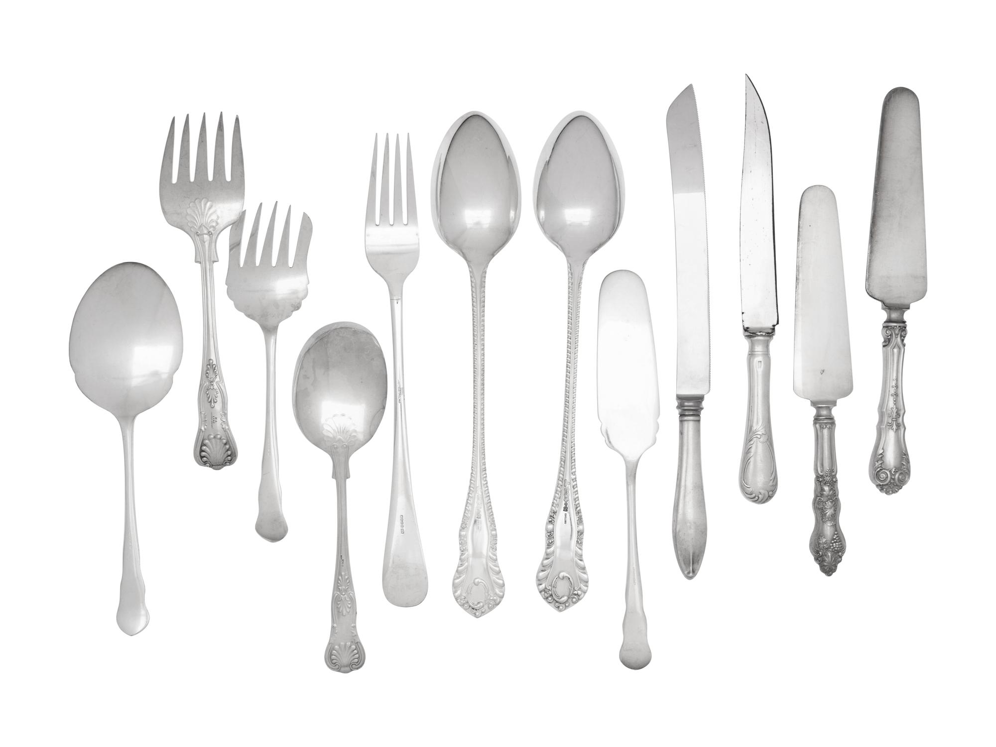 A Group of Silver-Plate Flatware Articles