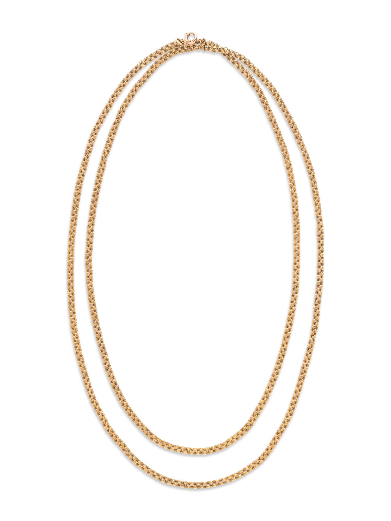 RUSSIAN, ANTIQUE, YELLOW GOLD LONGCHAIN