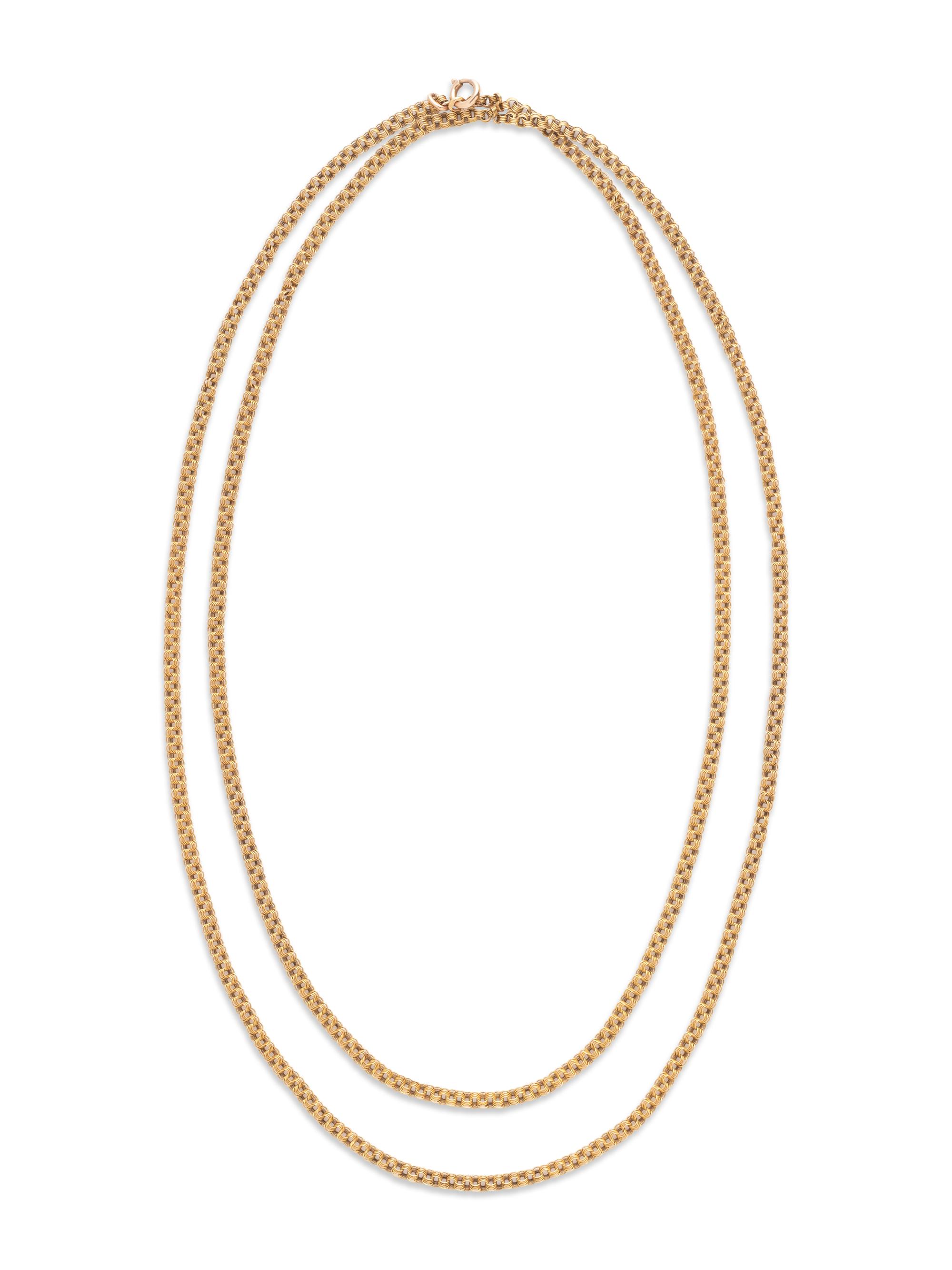 RUSSIAN, ANTIQUE, YELLOW GOLD LONGCHAIN