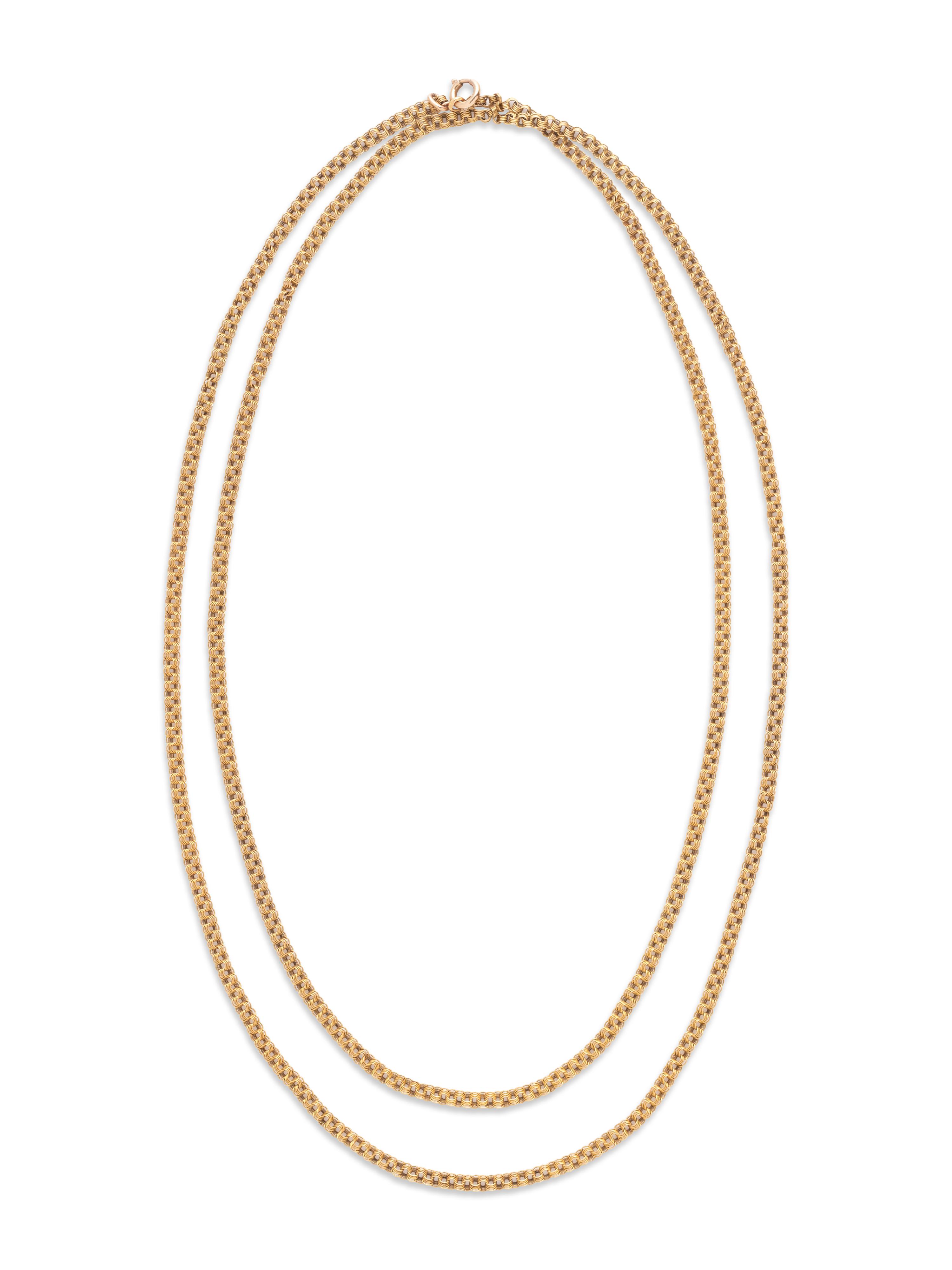 RUSSIAN, ANTIQUE, YELLOW GOLD LONGCHAIN