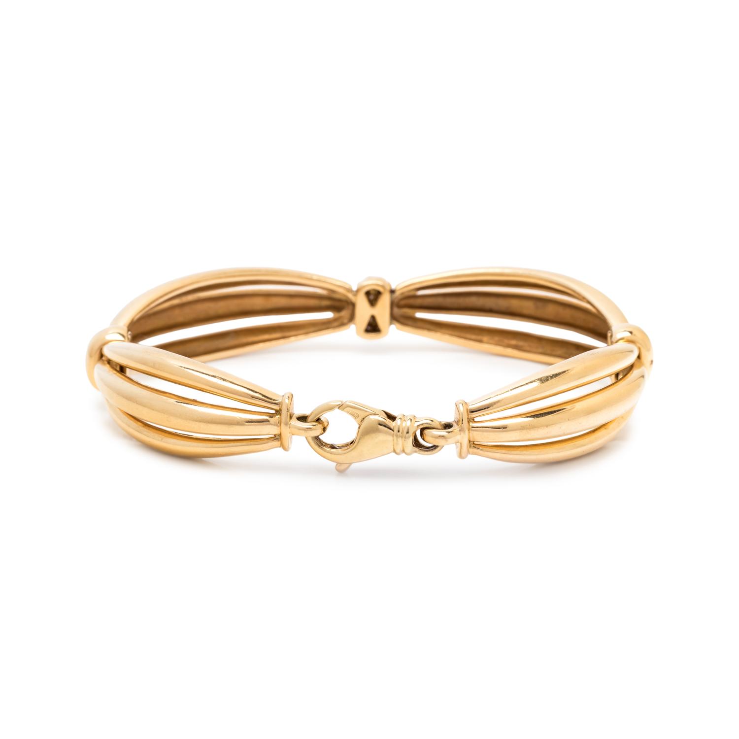 MOVADO, YELLOW GOLD AND DIAMOND BRACELET