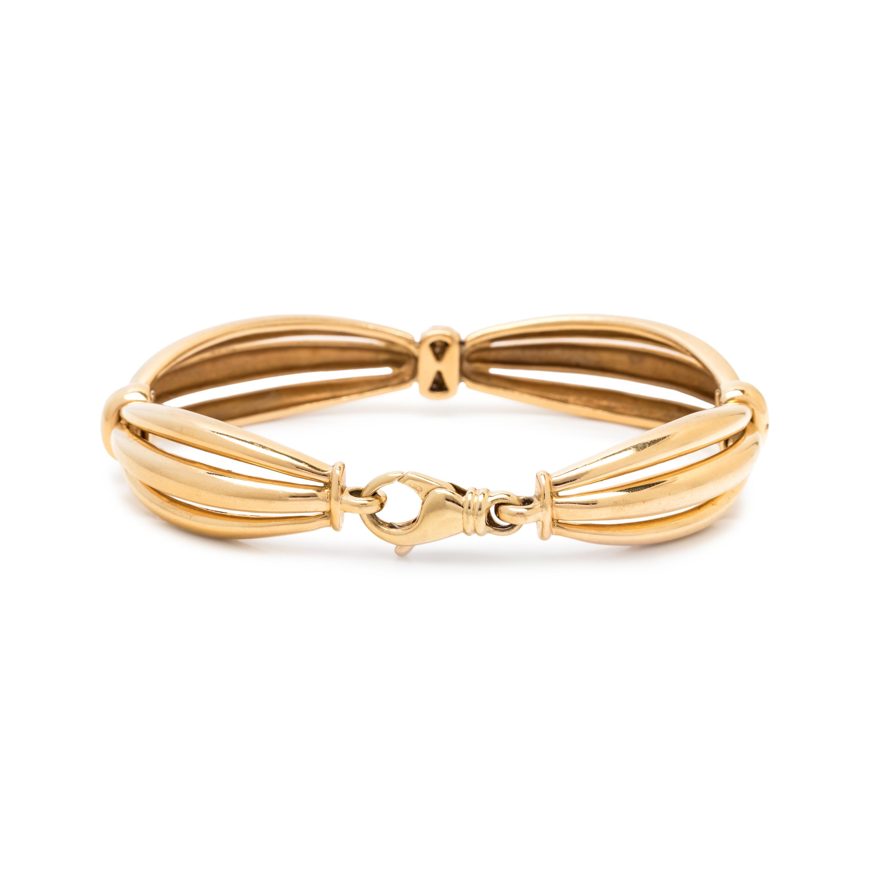 MOVADO, YELLOW GOLD AND DIAMOND BRACELET