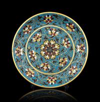 A Cloisonné Enamel 'Lotus' Plate