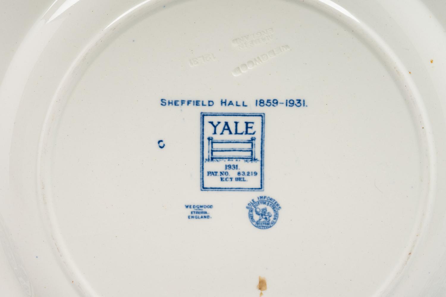 Twelve Wedgwood Dinner Plates of Yale University Interest