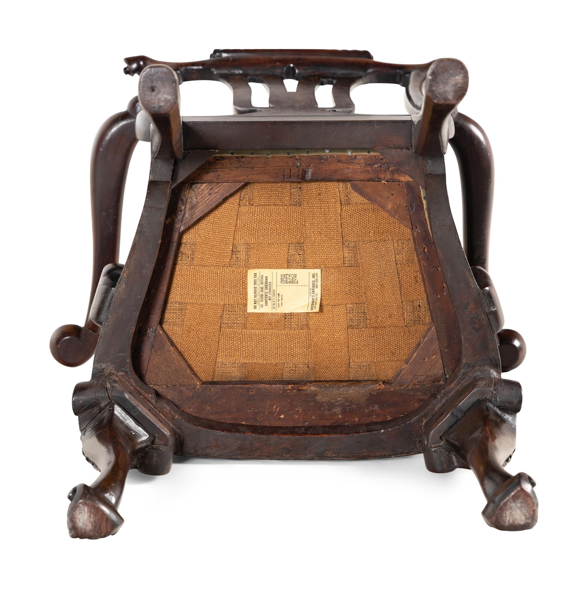 A Rare Anglo-Colonial Carved Padouk Armchair