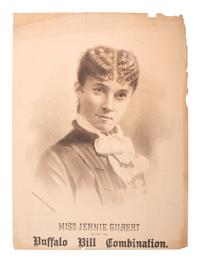 [WILD WEST SHOWS] -- [POSTER]. Miss Jennie Gilbert with the Buffalo Bill Combination . Cleveland, OH: W.J. Morgan & Co., ca 1870s-1880s.
