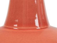 A Pair of Contemporary Peach-Glazed Porcelain Lamps with Shades