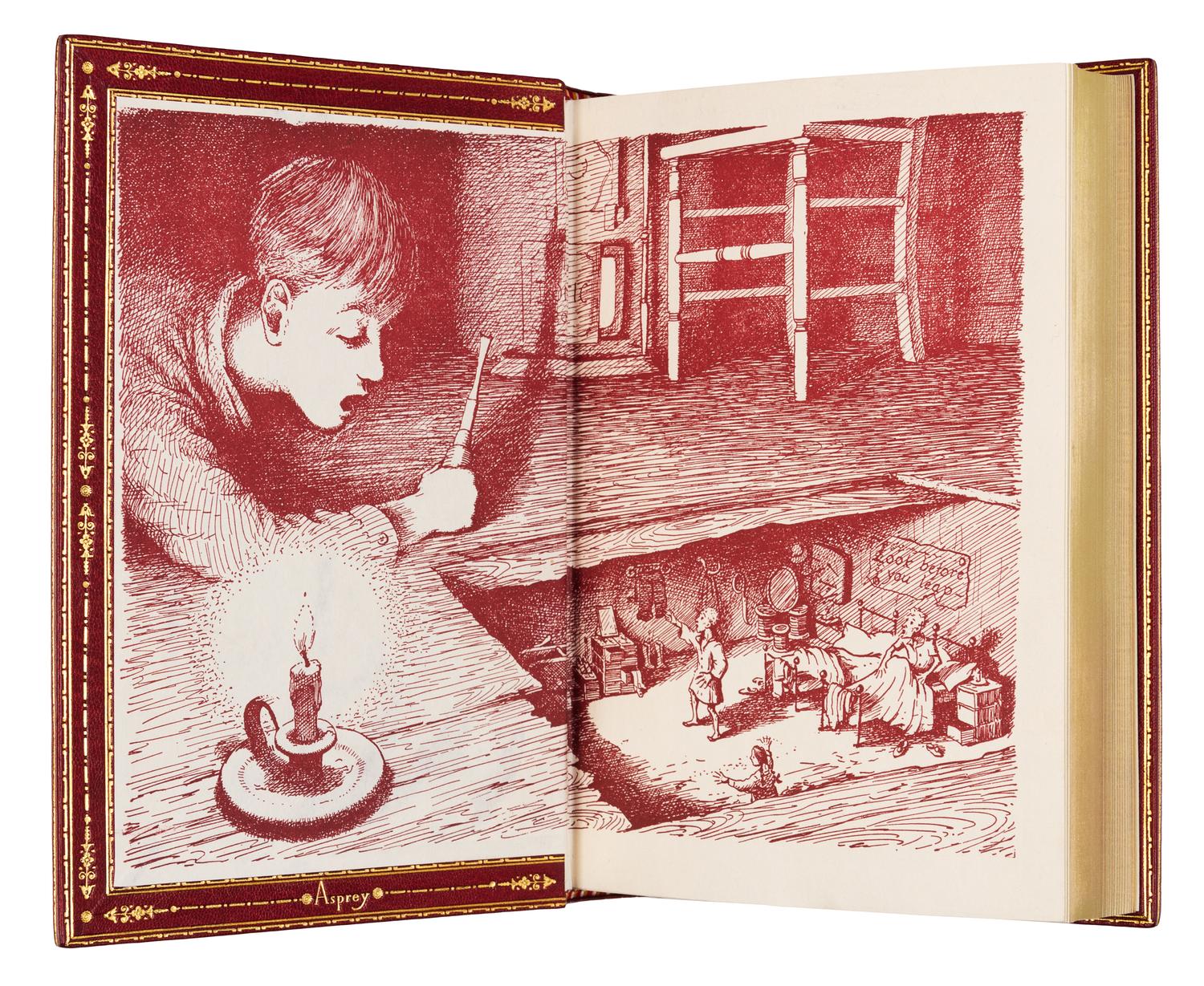 [BINDINGS -- ASPREY]. A group of 6 works finely bound by Asprey or expertly bound to style.