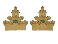 A Pair of Venetian Style Painted Headboards