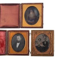 [EARLY PHOTOGRAPHY]. 23 cased images, incl. daguerreotype, ambrotype, and tintype portraits