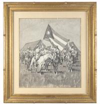 The Flag of Cuba (The Flag of Cuba-Insurgent Calvary Drawn up for a Charge) , 1896