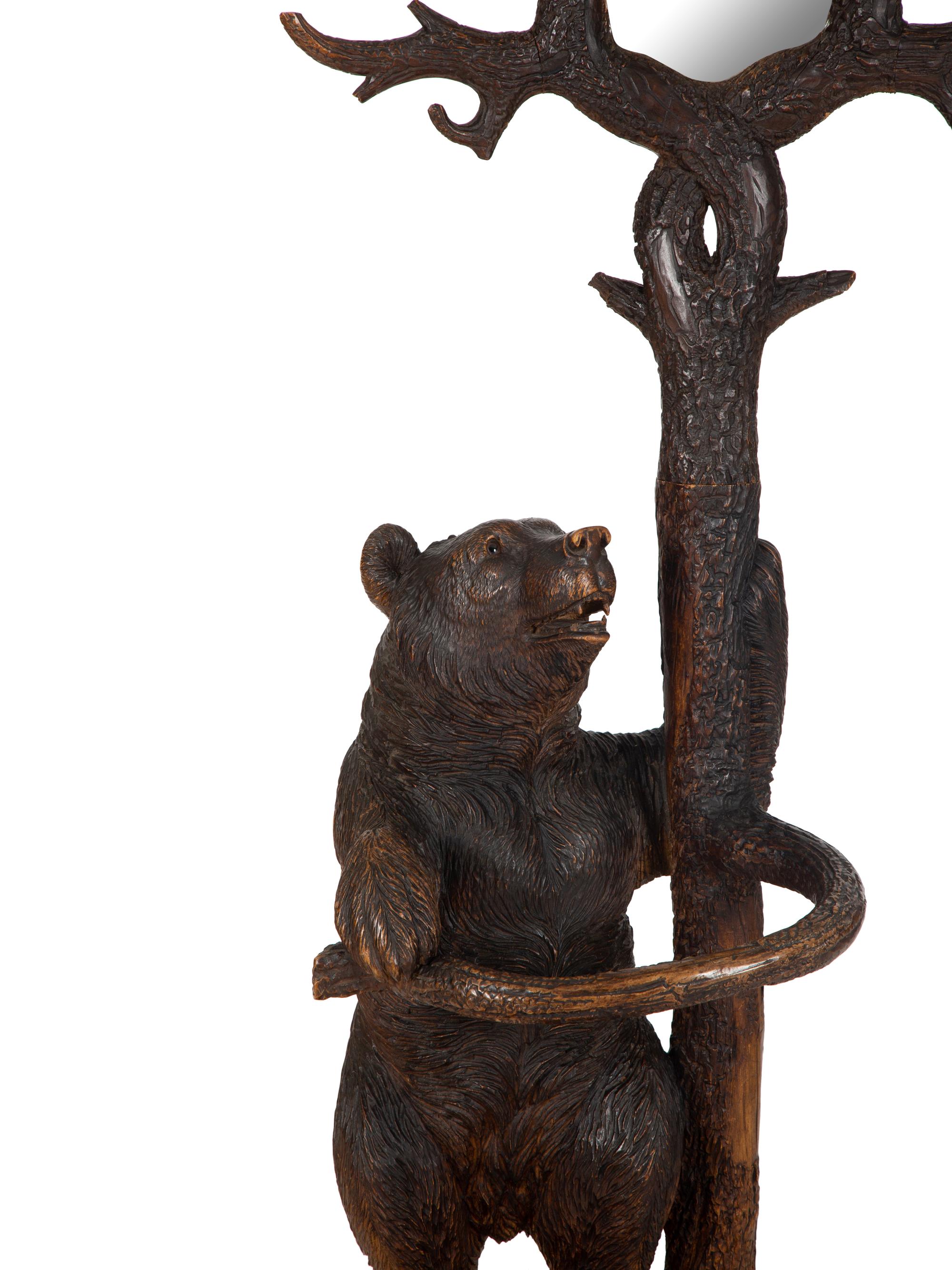 A Swiss Black Forest Bear Hall Stand