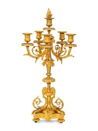 A Pair of Napoleon III Gilt Bronze Five Light Candelabra — 19TH CENTURY