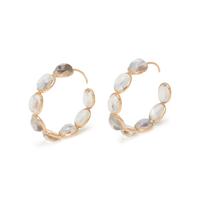 MOONSTONE HOOP EARRINGS
