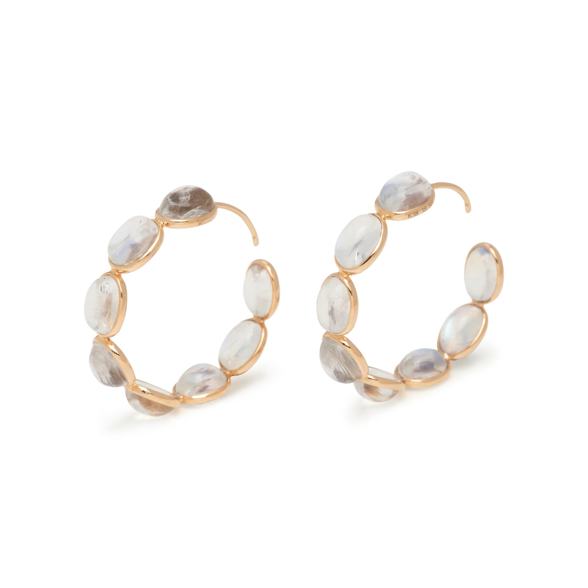 MOONSTONE HOOP EARRINGS