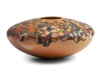 Pair of Polychrome Pottery, with Mesmerizing Designs