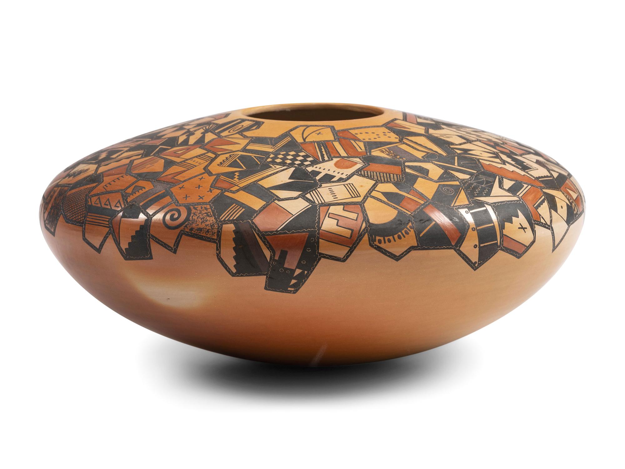 Pair of Polychrome Pottery, with Mesmerizing Designs
