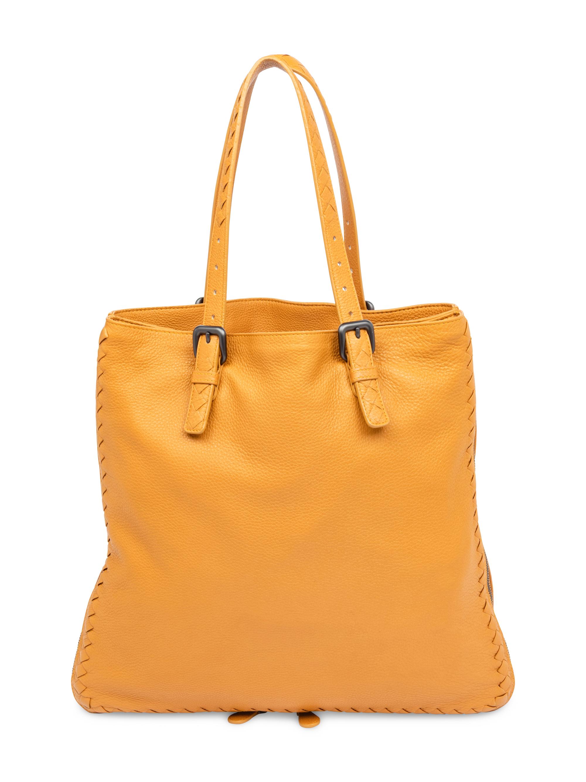 Bottega Veneta, Yellow Leather Zippered Tote & Intrecciato Wallet
