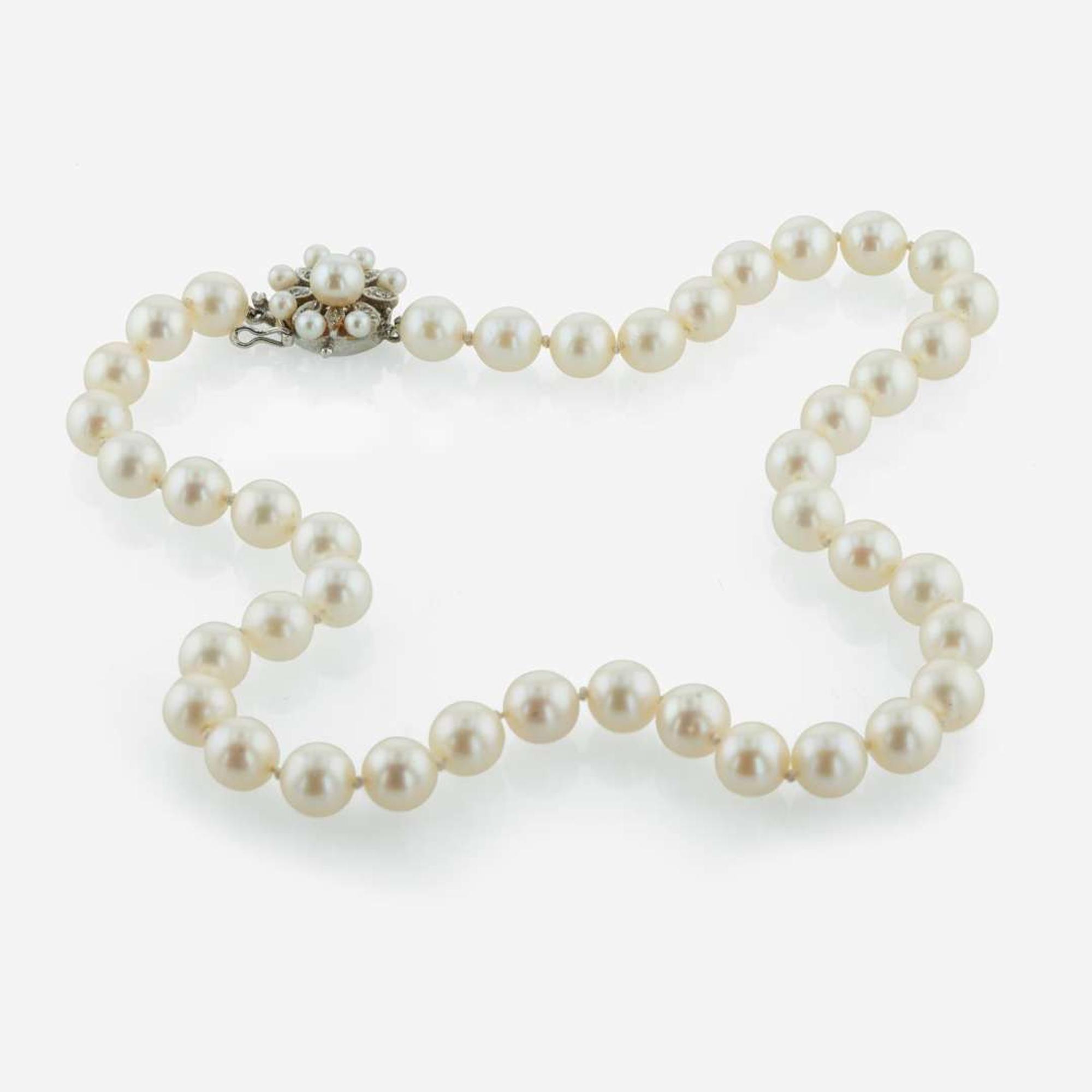 A Collection of 14K White Gold and Pearl Jewelry