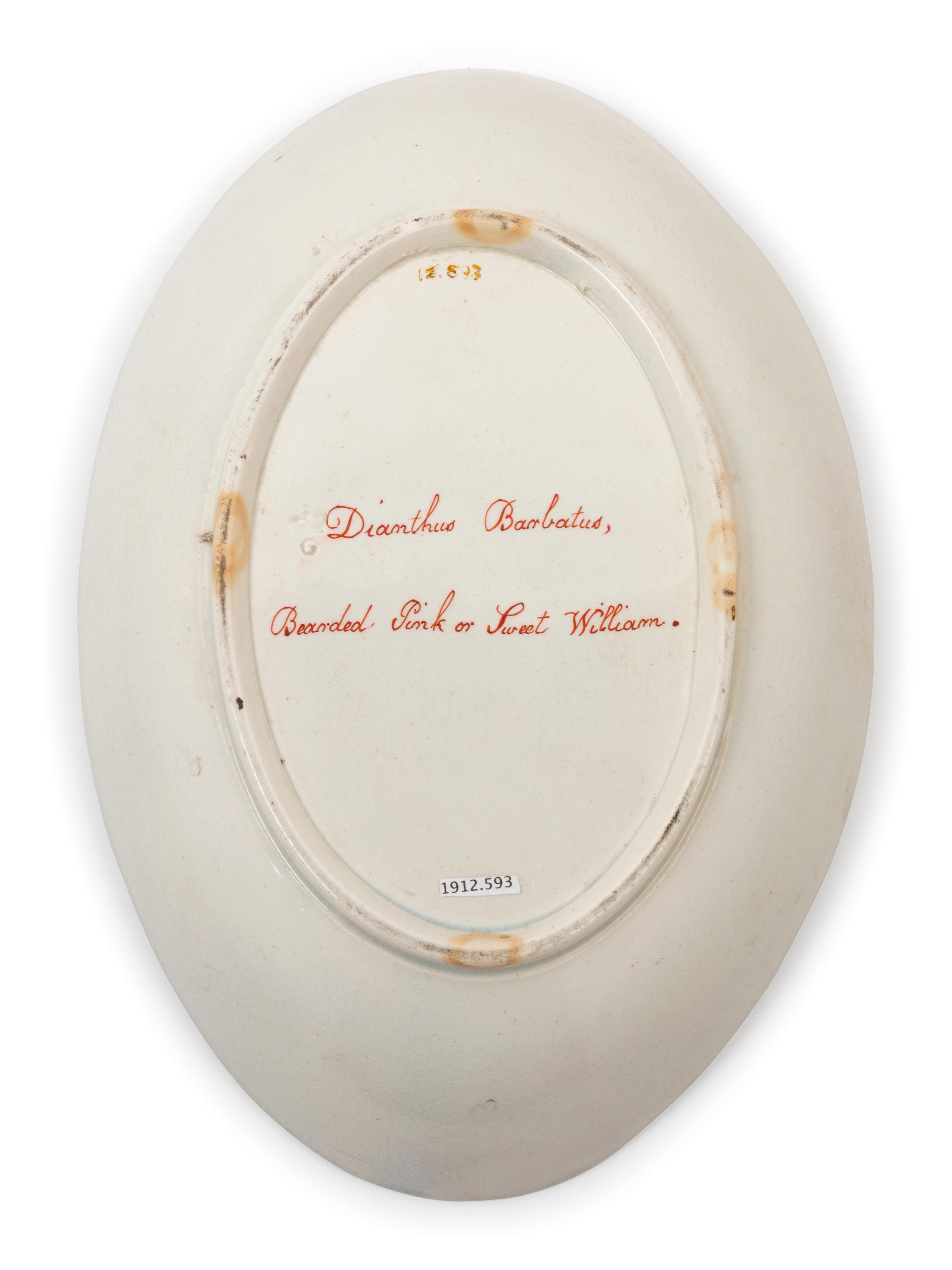 A Staffordshire Botanical Creamware Dish